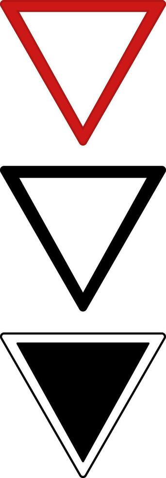 Give Way Signs. Warning Road Signs vector
