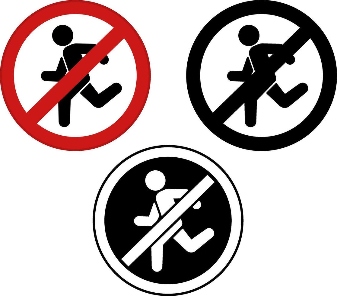 Stop Do Not Run Signs. Prohibitory Road Signs vector