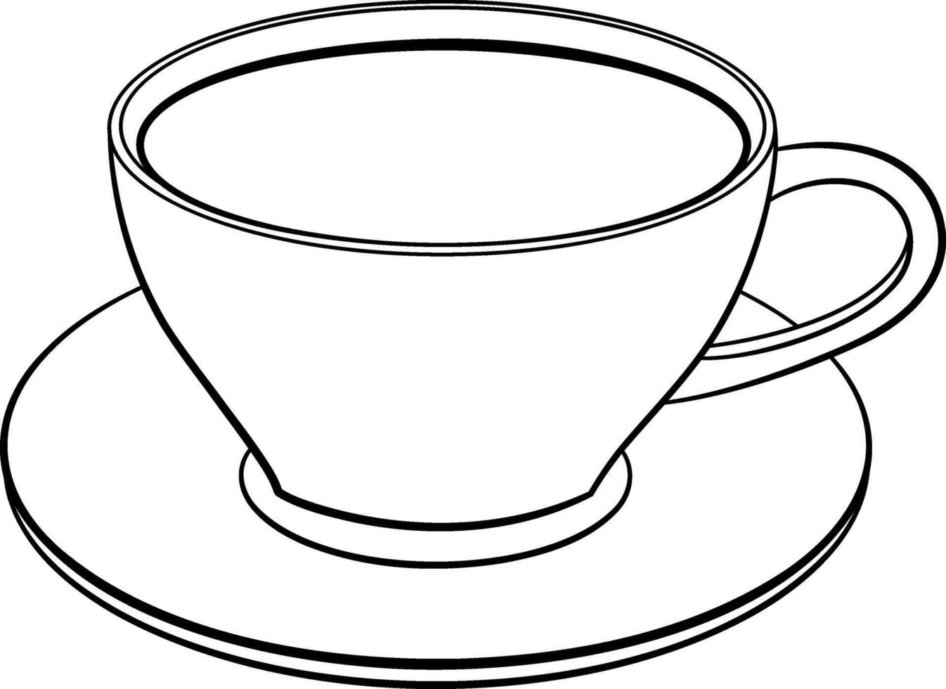 White Coffee Cup for Coloring. Illustration of a Cup with Fragrant Coffee. vector