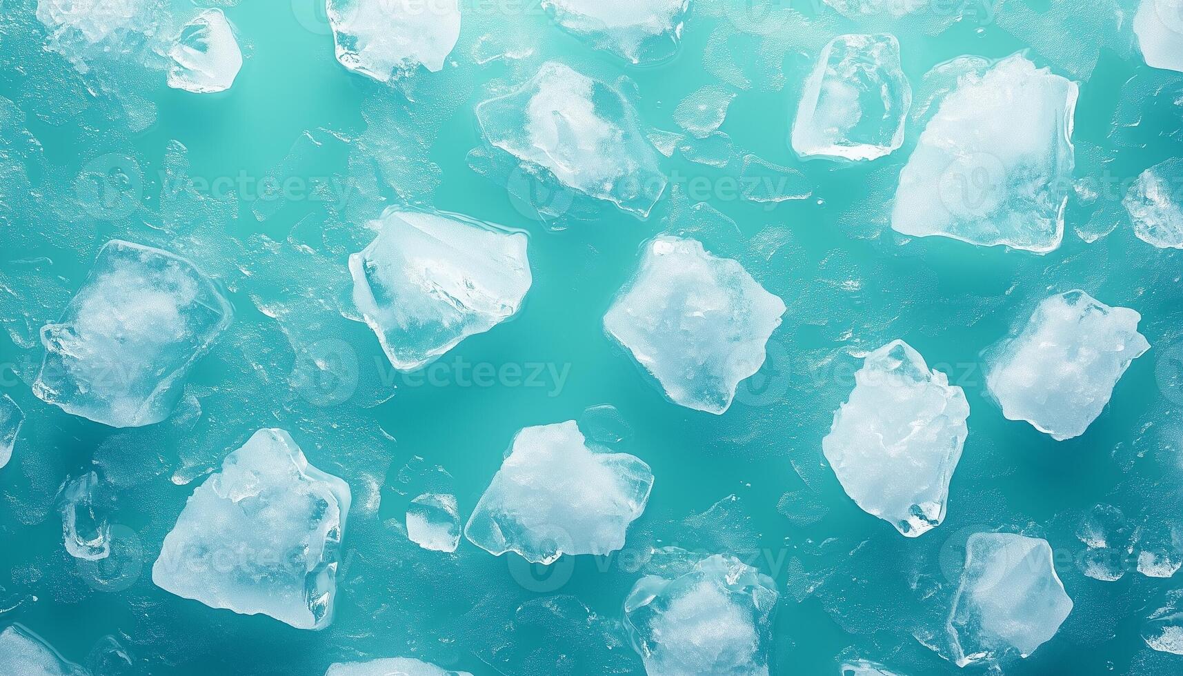 Large chunks of ice in the ocean top of view landscape photo