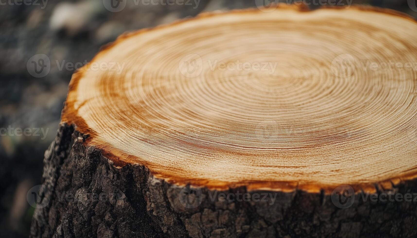 The lower part of the tree that was cut down blurred background photo
