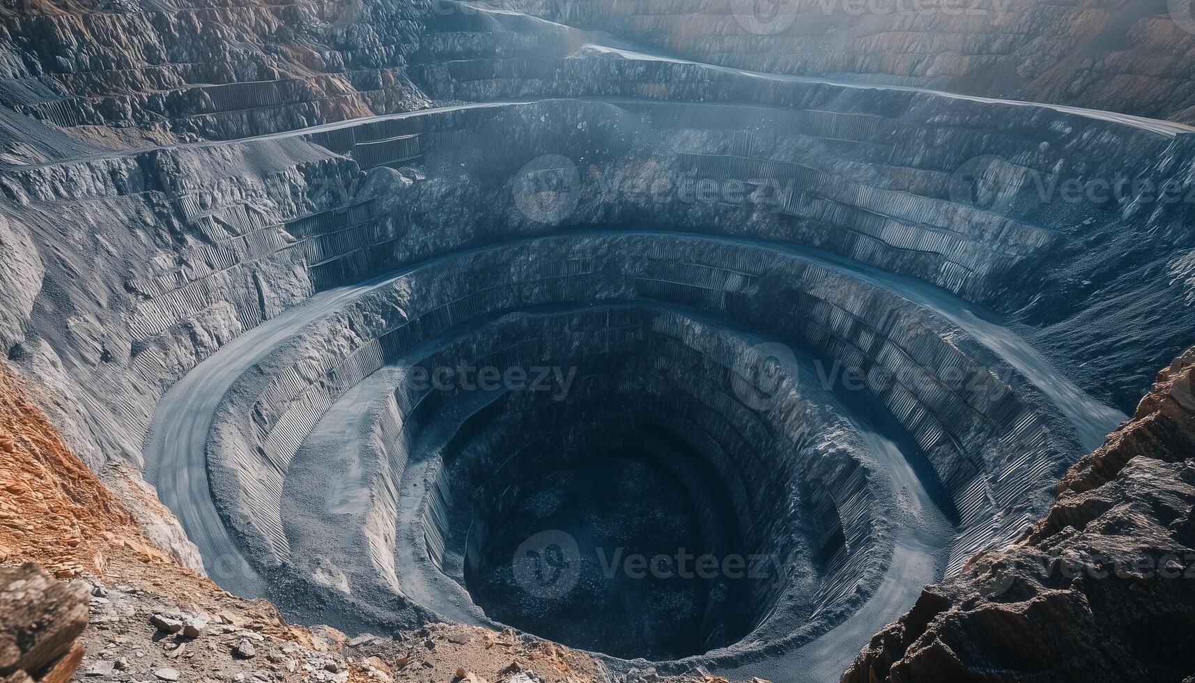 Open pit copper hole mineral from aerial photo resource mining activity