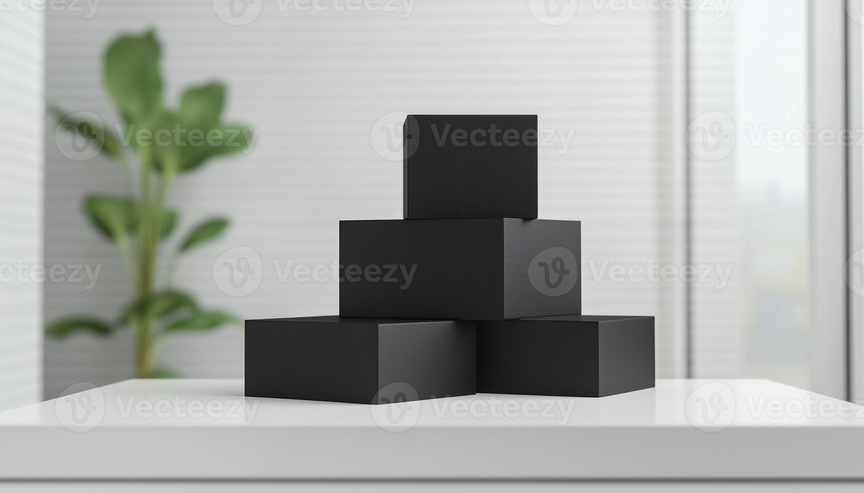 Stack box black cartoon simple gift or mockup delivery packaging on ...