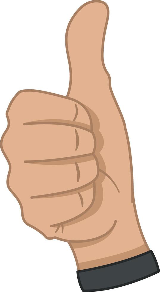 Thumbs Up icon. Hand Gesture. Positive Gesture of Approval, Support, Likes and Job Well Done. Illustration. vector