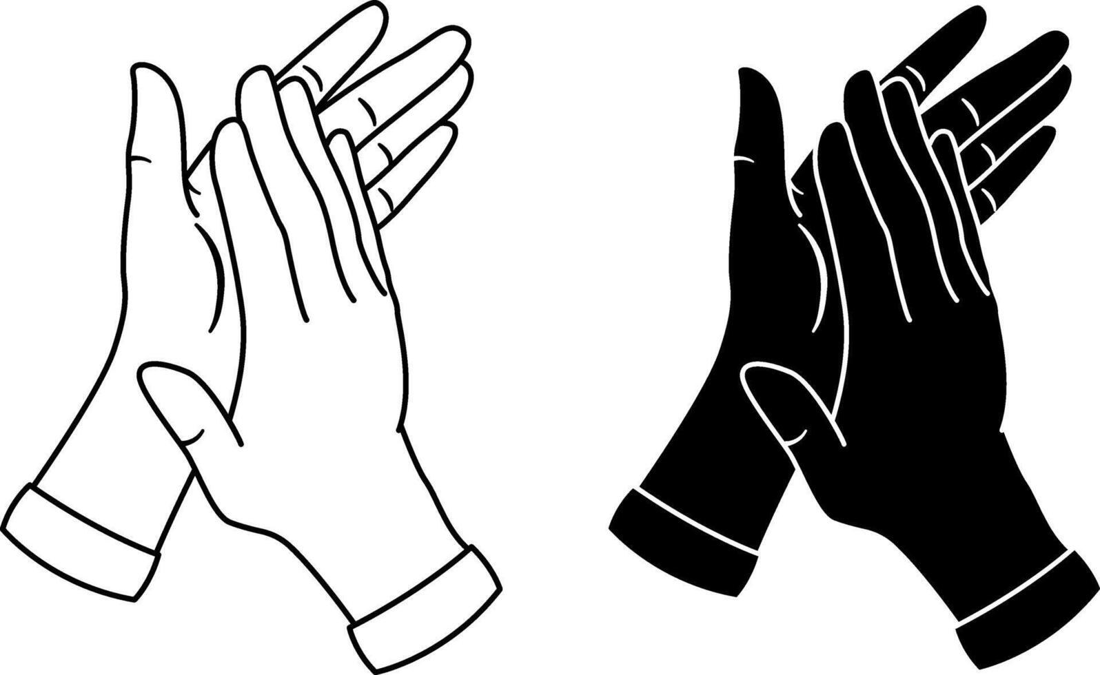 Icons of Human Hands Clap. Hand Gesture. Applause, Encouragement, Support, Appreciation. illustration vector