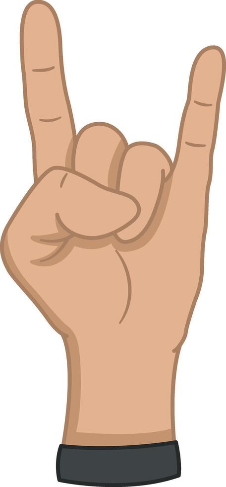 Hand Gesture Showing Symbol of Rock. Gesture of Rock Fans. Musical Illustration vector