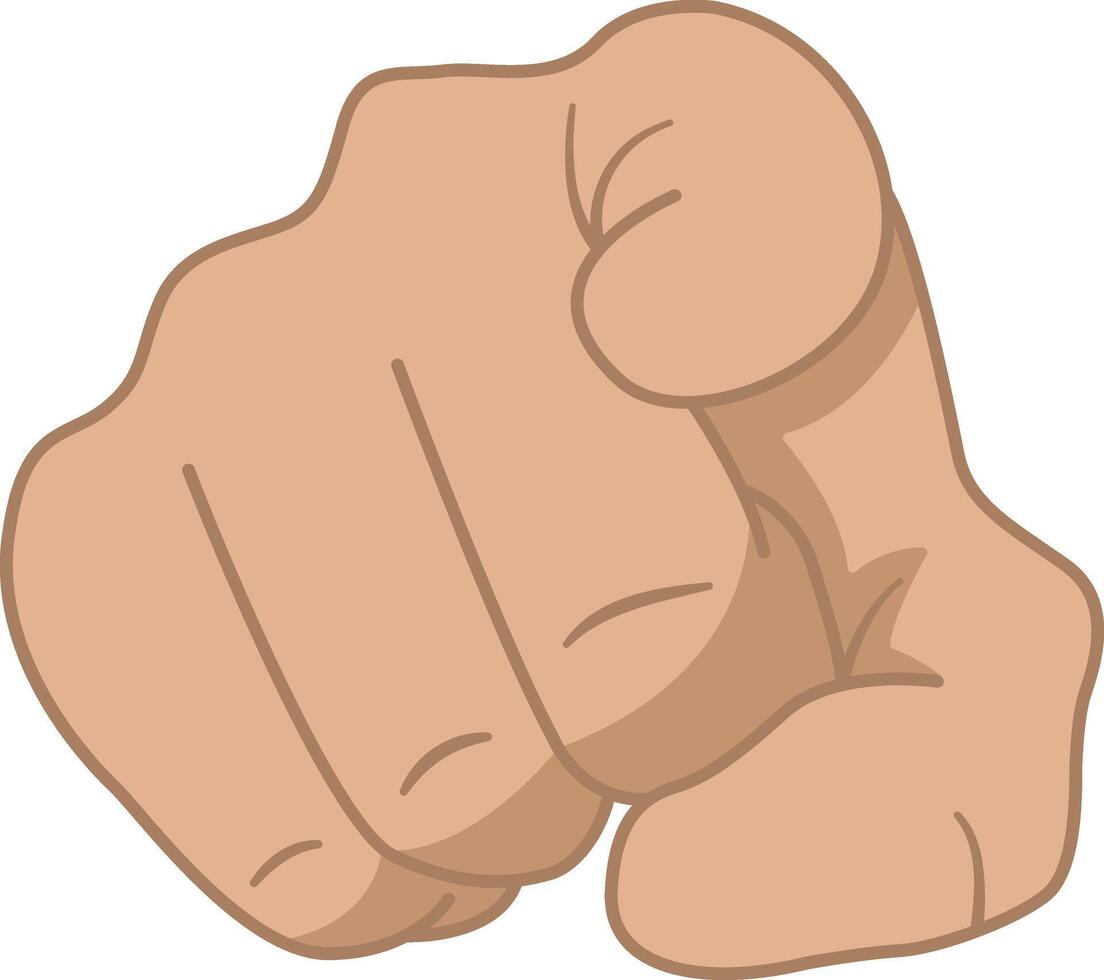 The gesture of a Hand Pointing a Finger at You. Cartoon Index Finger. Human Hand Icon. illustration. vector