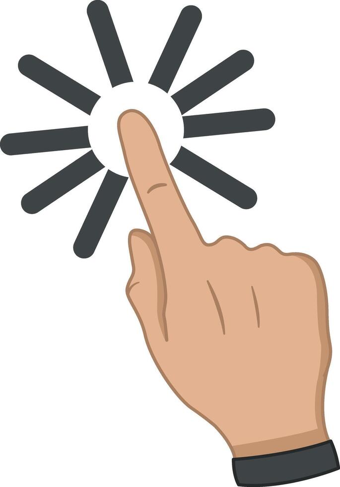 Pressing the Screen with the Index Finger. Hand Gesture. Index Finger Up. illustration vector