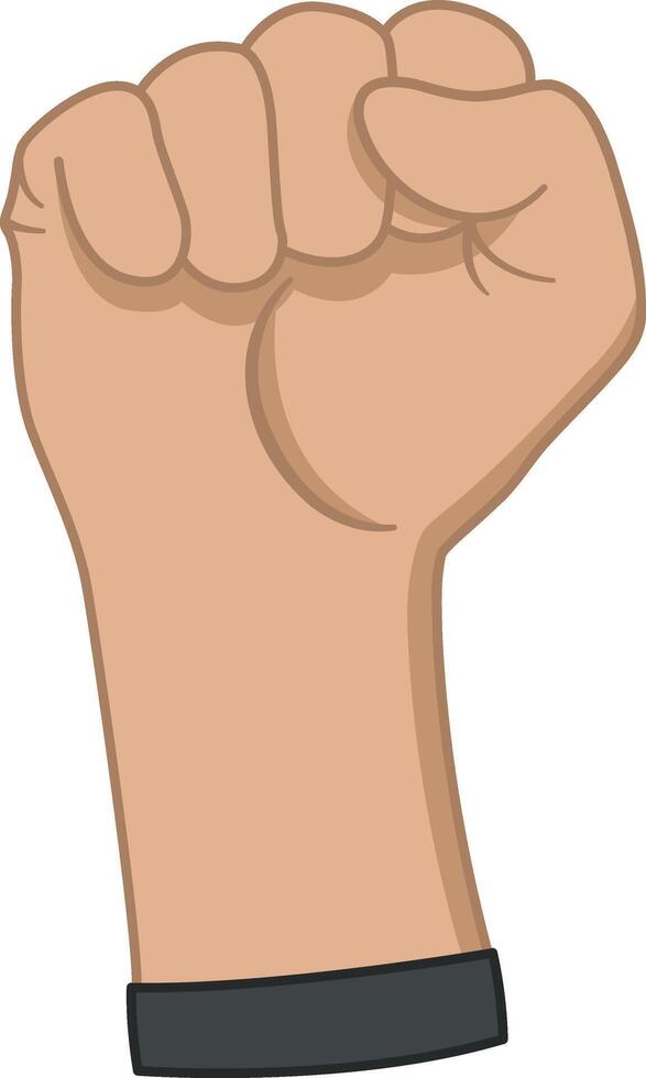 Clenched Fist Up. Symbol of Protest or Fist Fight. Hand Gesture. illustration vector