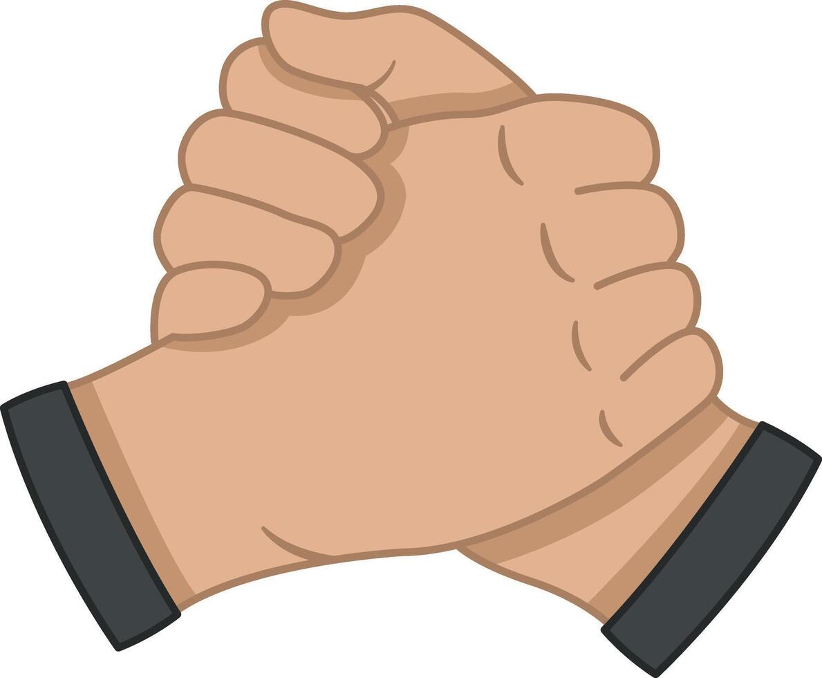 Fraternal or Friendly Handshake. Handshake Cartoon Icon. Hand Gesture. illustration vector