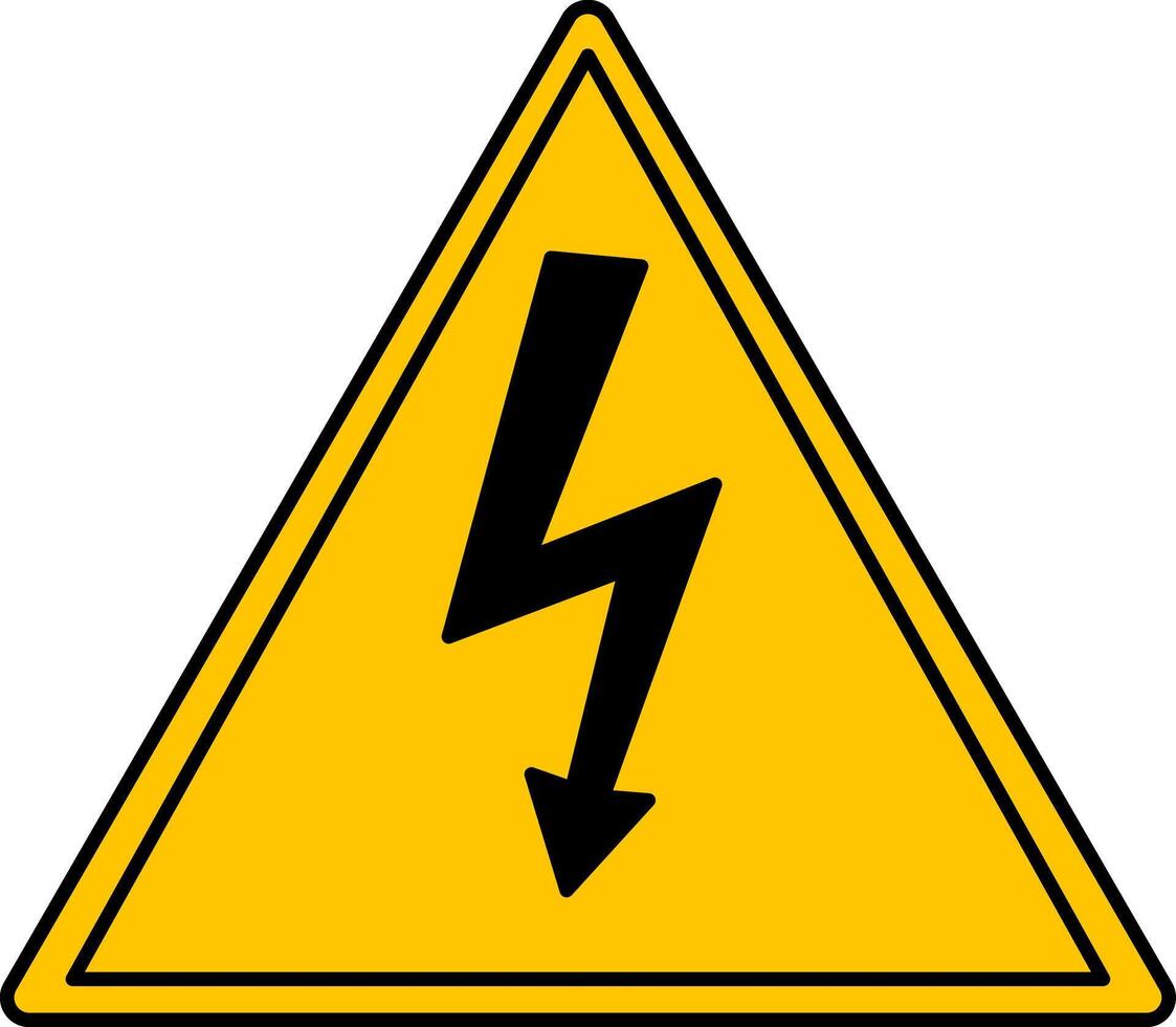 Yellow Sign High Voltage. Icon. Danger Warning Sign vector