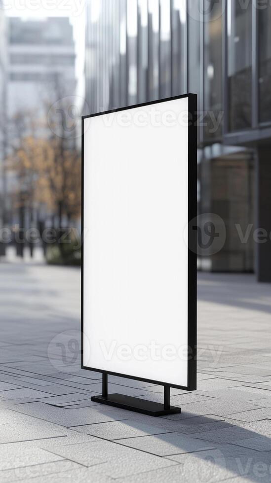 Signboard sharp rectangular mockup white and black frame for story background photo