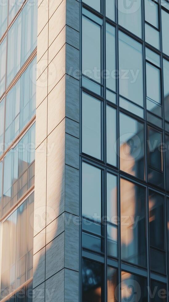 Building facade exterior glass wall modern construction background photo