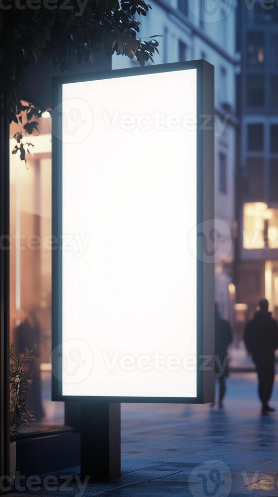 Signboard sharp rectangular mockup white and black frame for story background photo