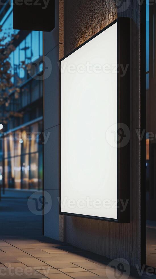Signboard sharp rectangular mockup white and black frame for story background photo