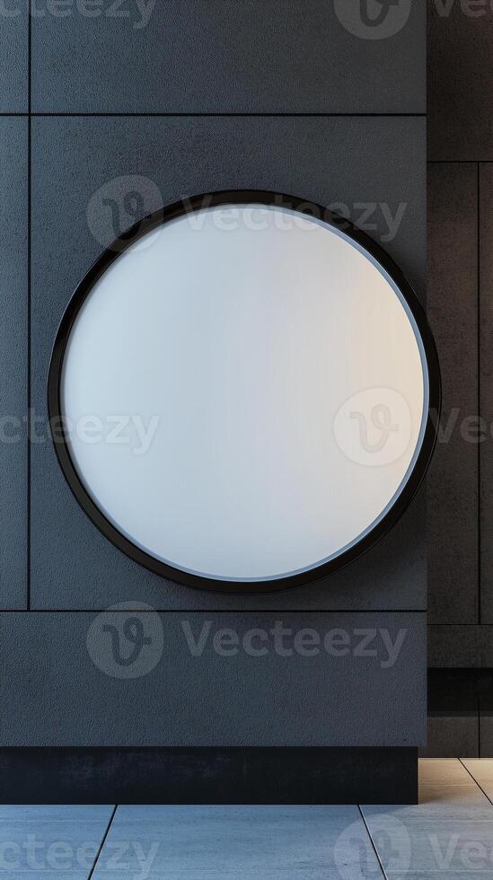 Signboard sharp rounded mockup white and black frame for story background photo