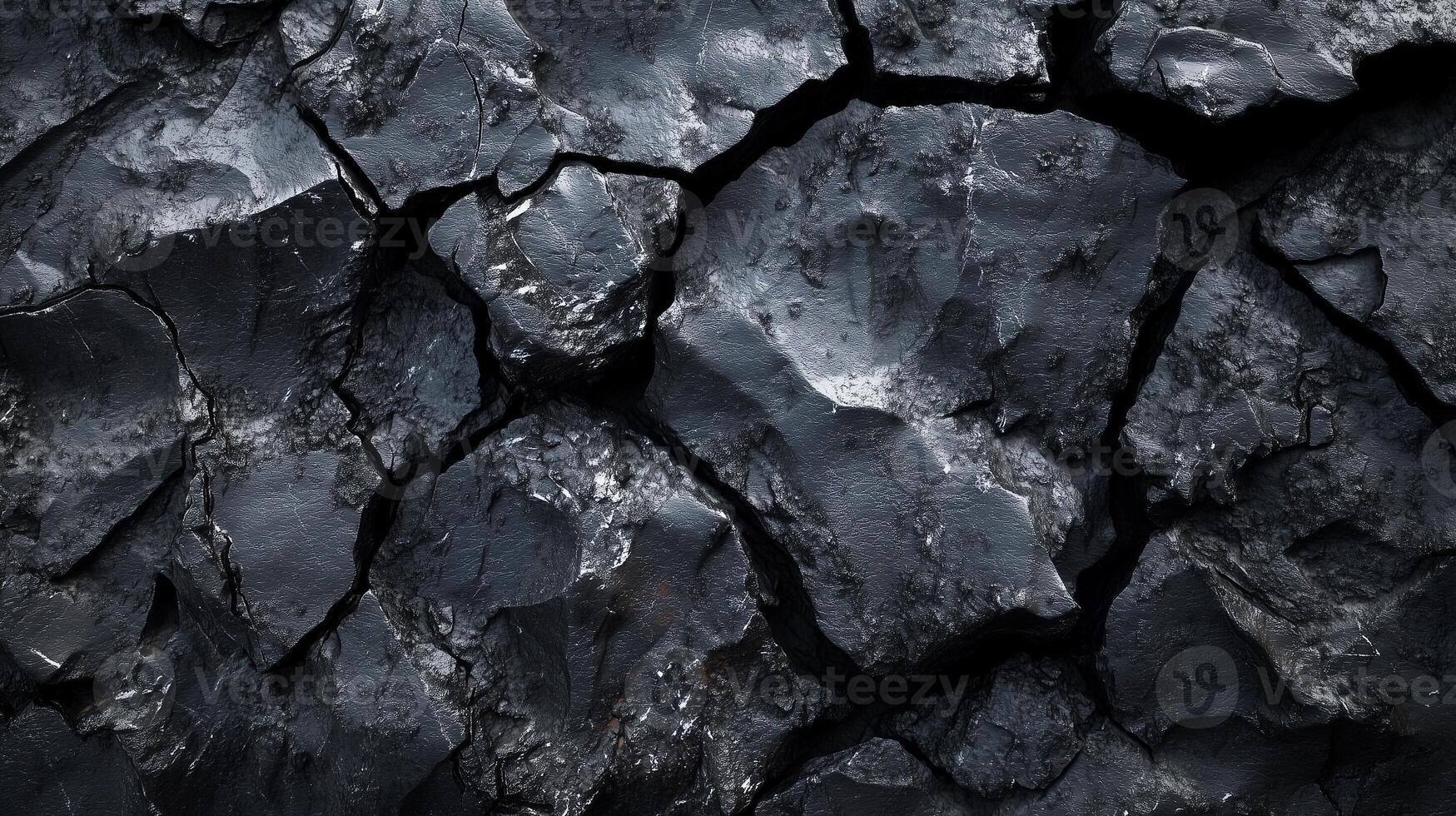 Black rock texture surface closeup with crack abstract scratch rustic pattern photo