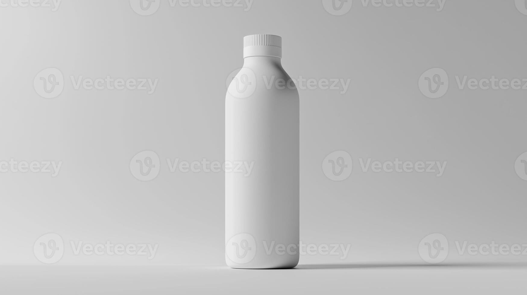 Bottle white matte blank tumbler mockup drink liquid container white background photo