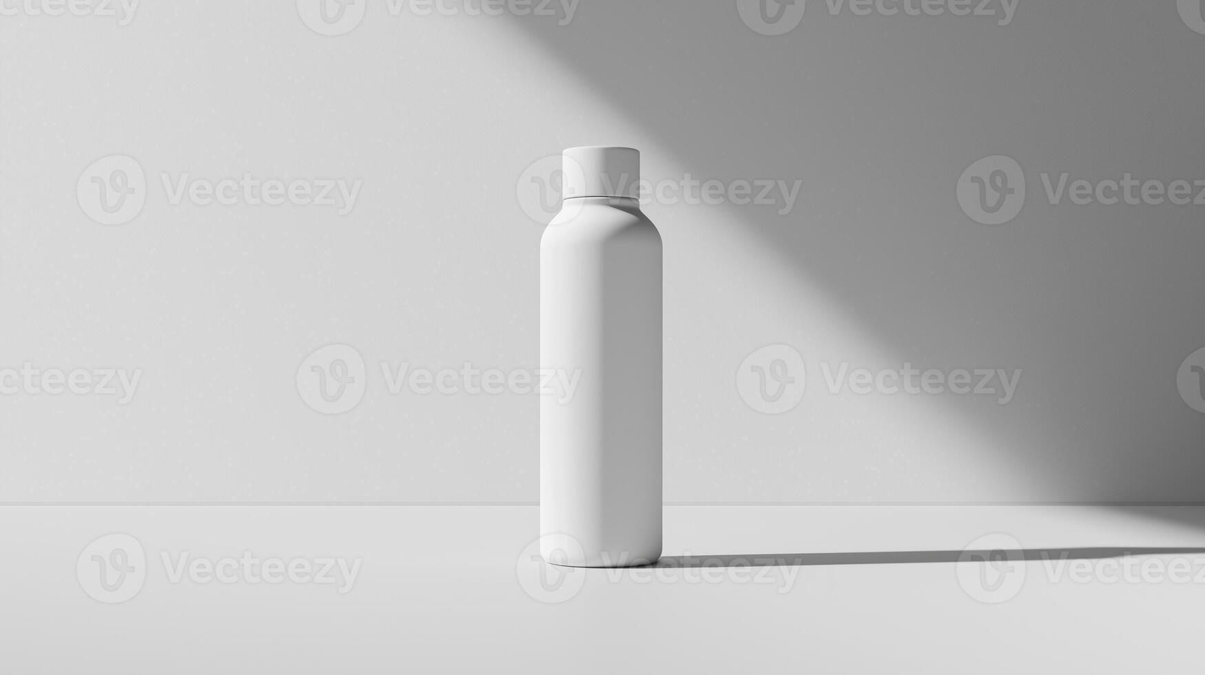 Bottle white matte blank tumbler mockup drink liquid container white background photo