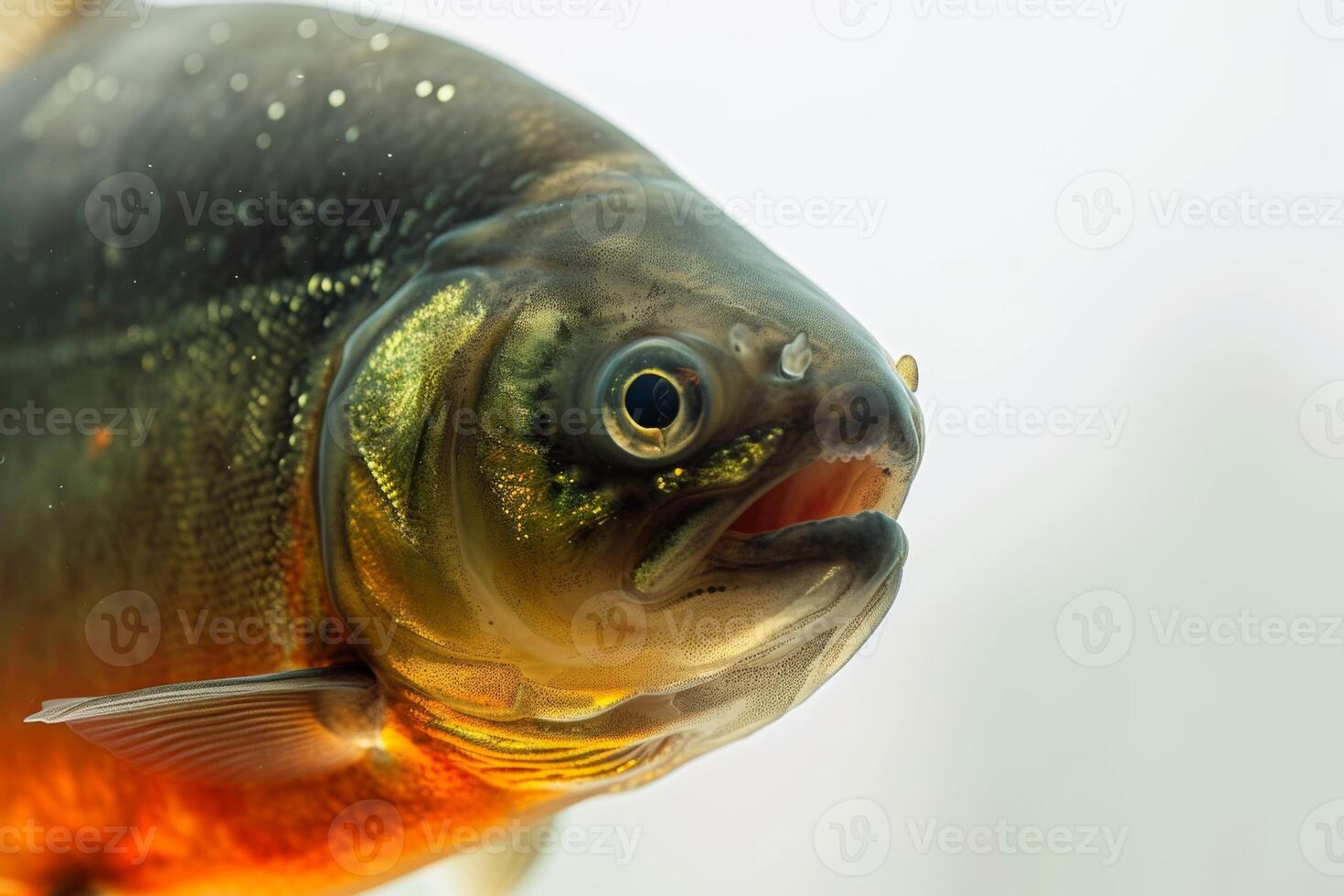 A close up of a fish with a yellow head photo