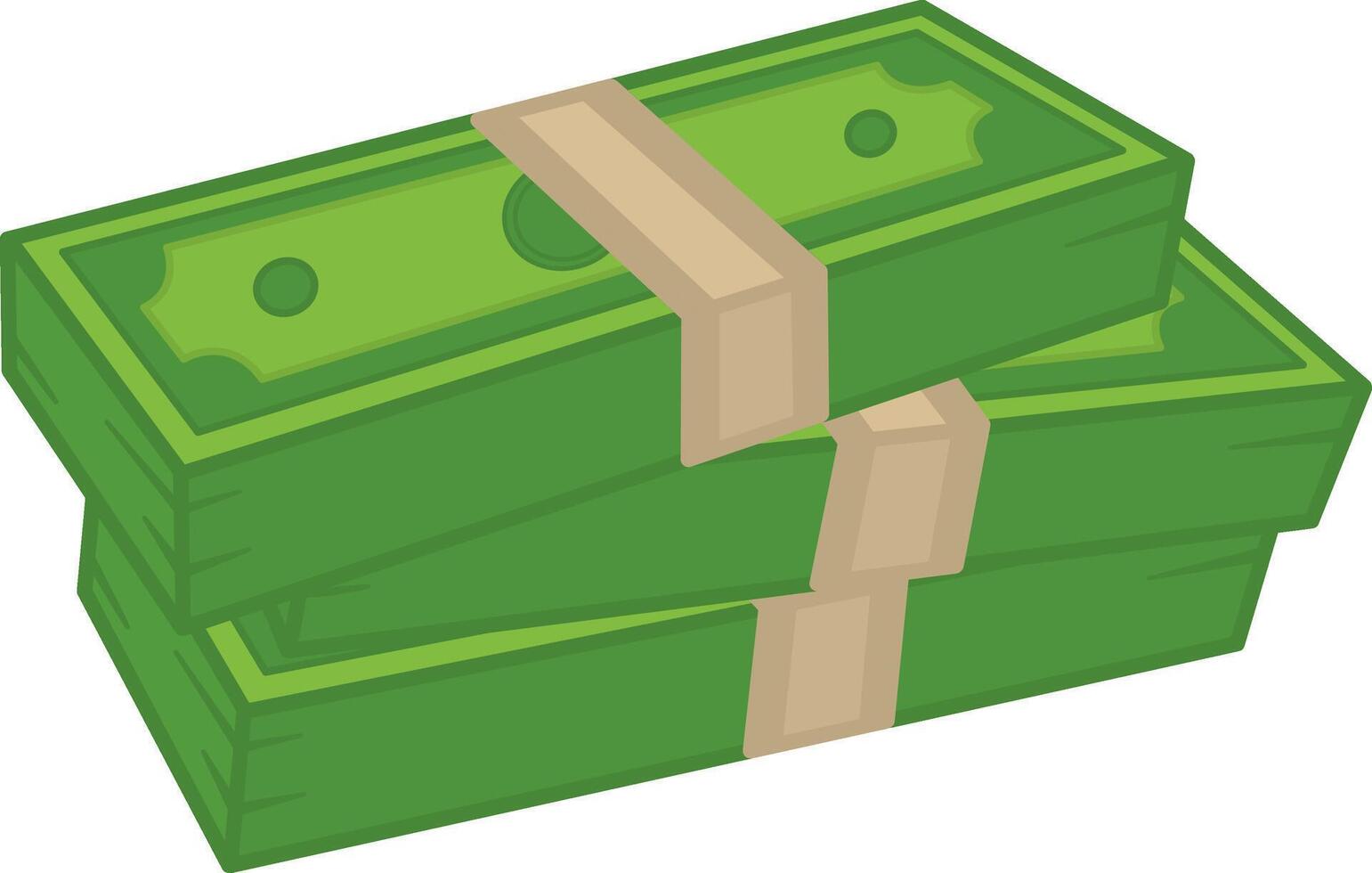 Green Packs of Dollars. Three Stacks of Cartoon Money. Dollars icon. Financial Savings. Business and Finance Concept. illustration vector