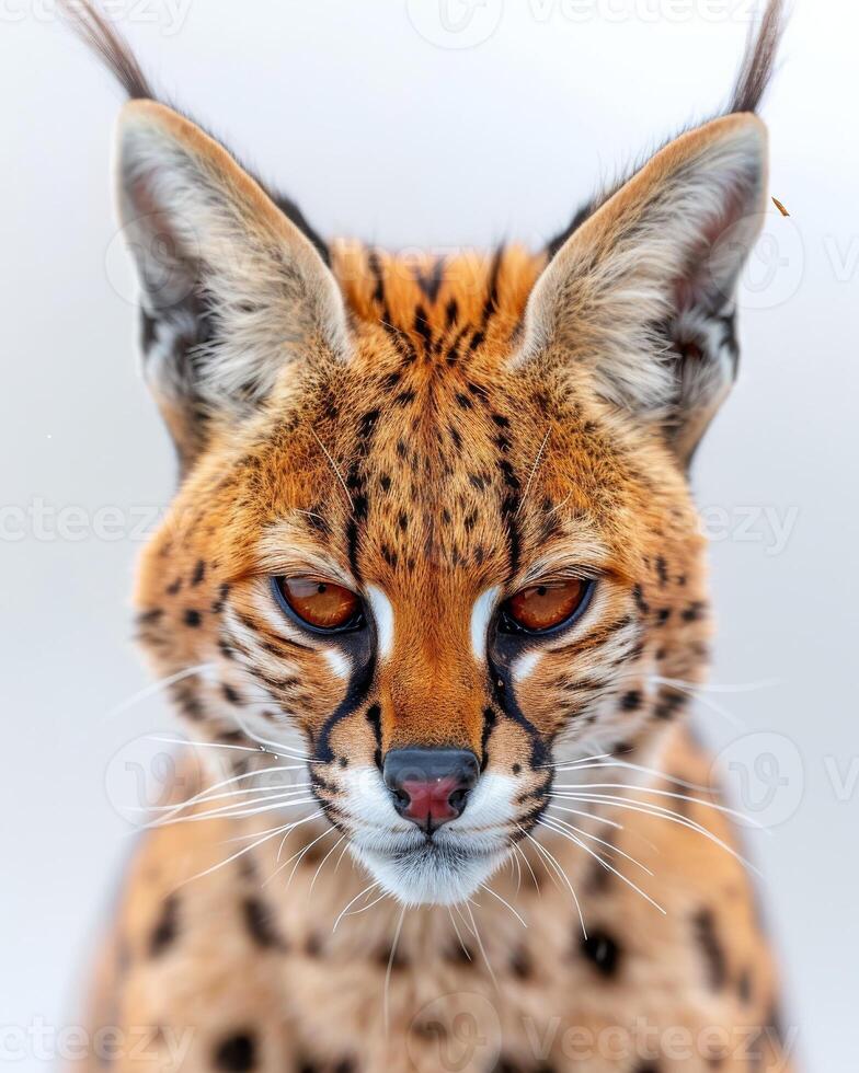 A close up of a cat with big eyes photo