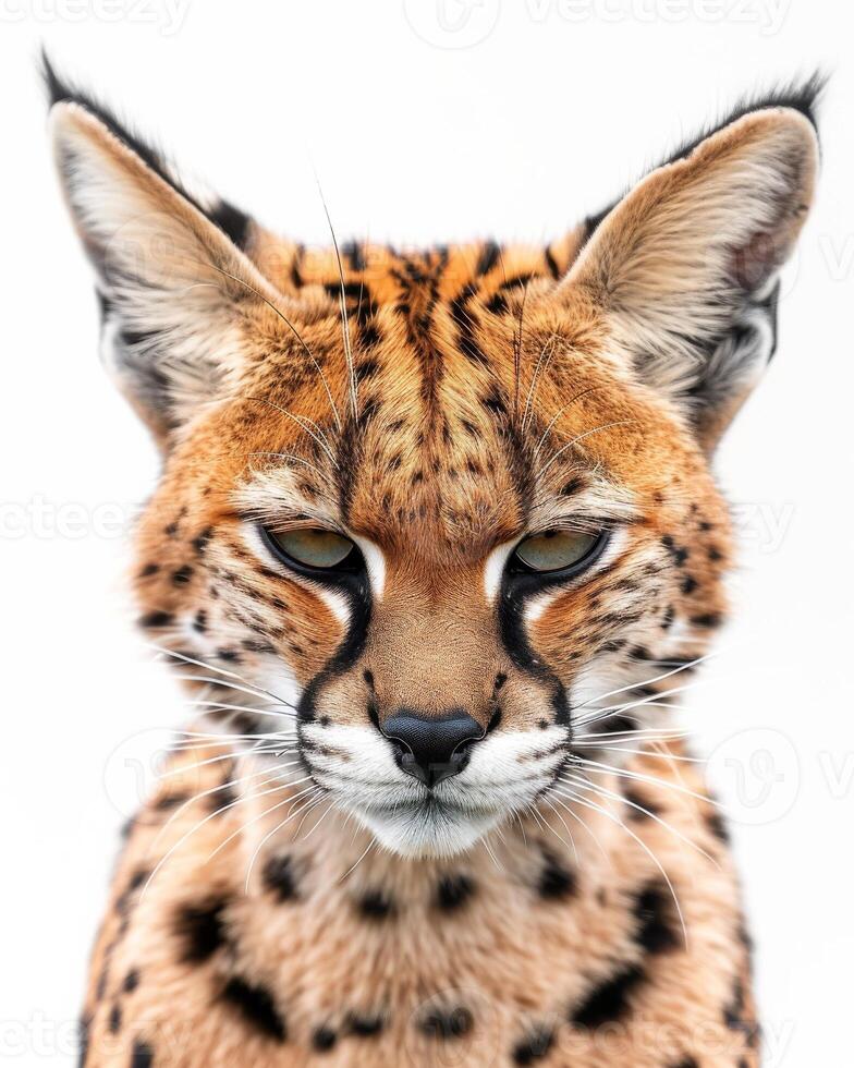 A close up of a cat with big eyes photo