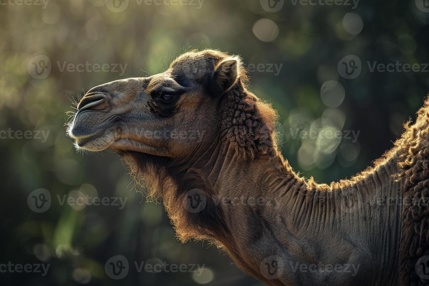 A camel is standing in front of a tree photo