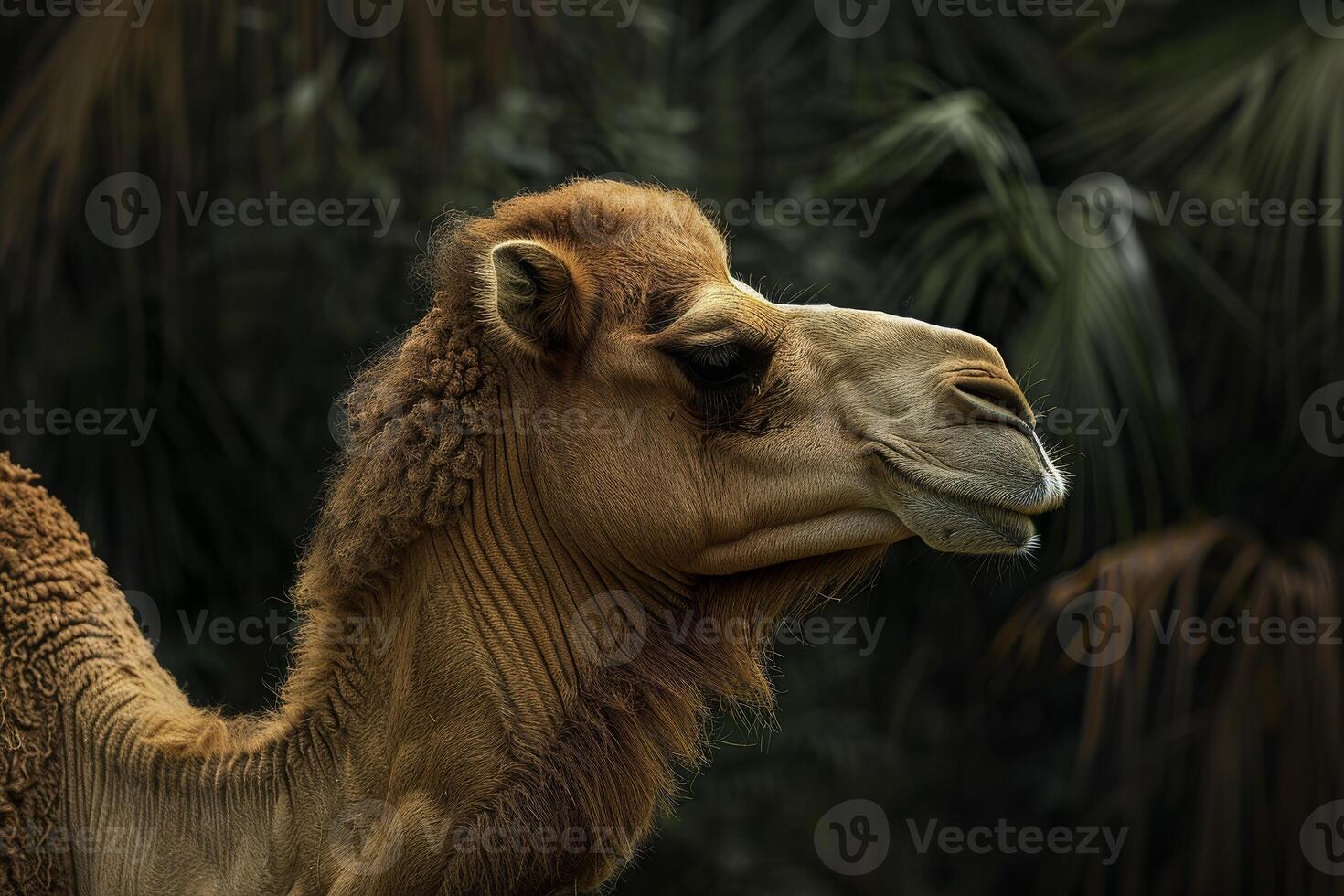 A camel with a long neck photo