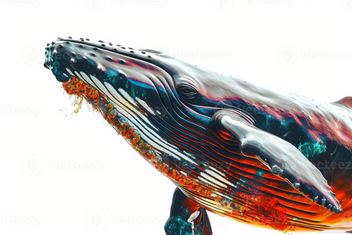 A whale is shown with its mouth open photo