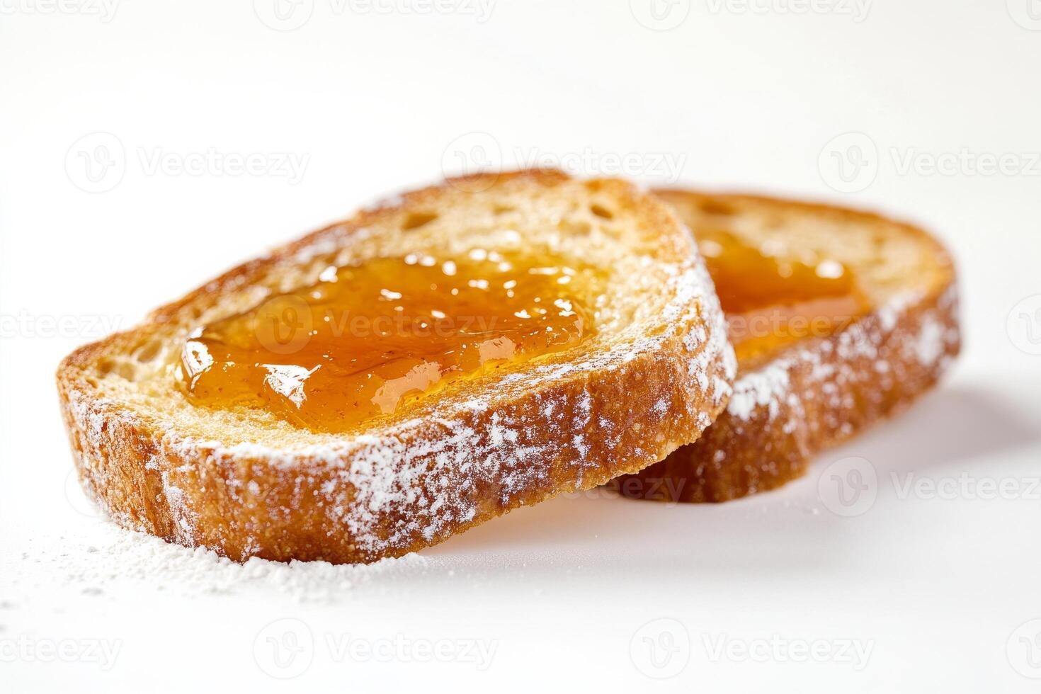 A slice of bread with jam on top photo