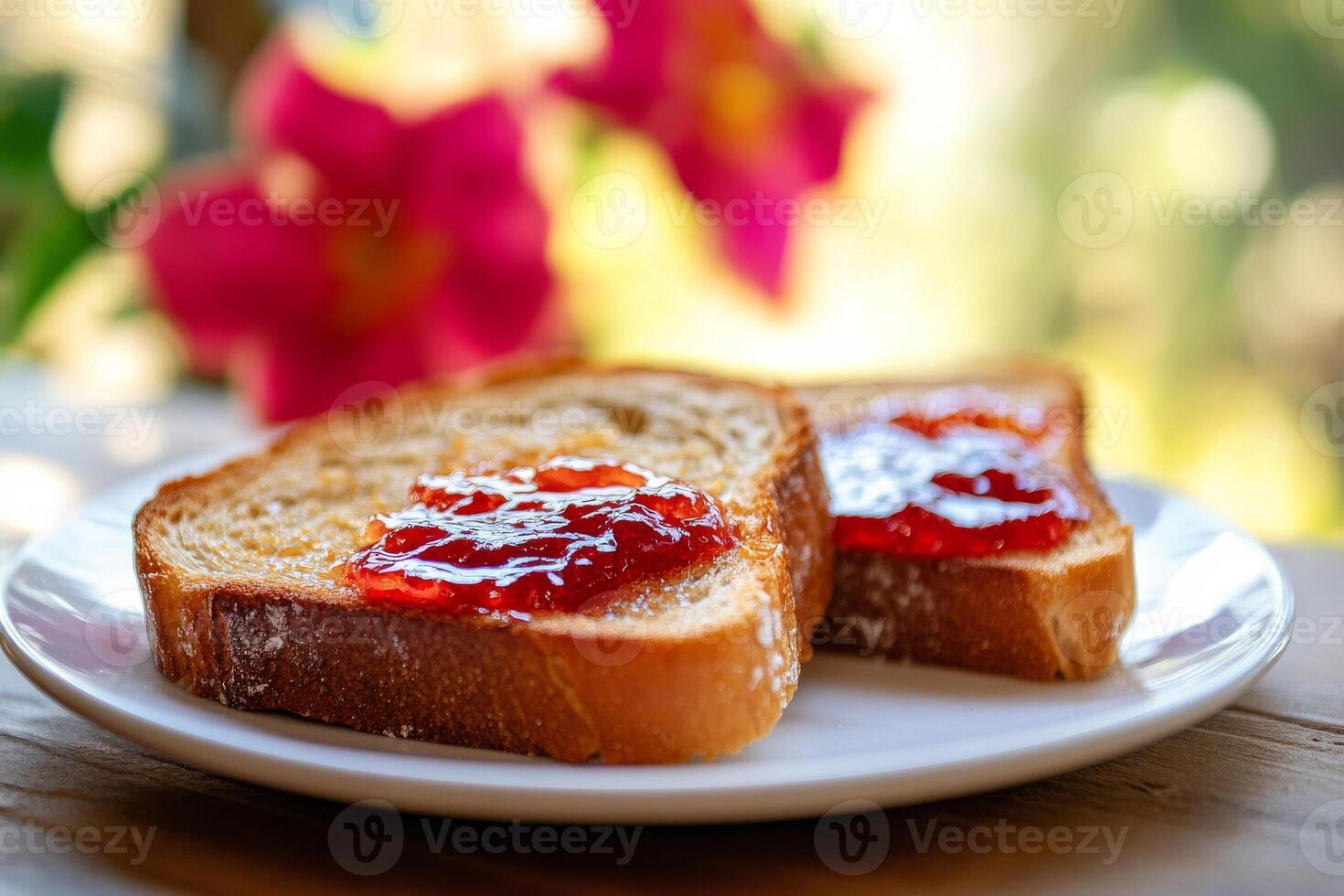 A slice of bread with jam on it photo