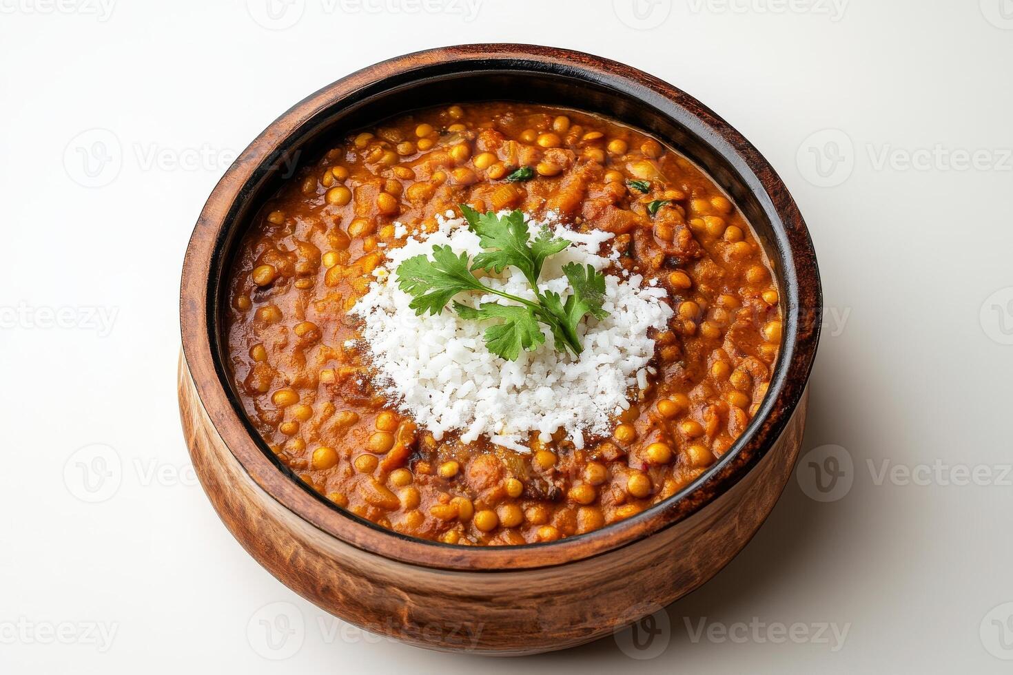Indian lentil curry in a bowl photo