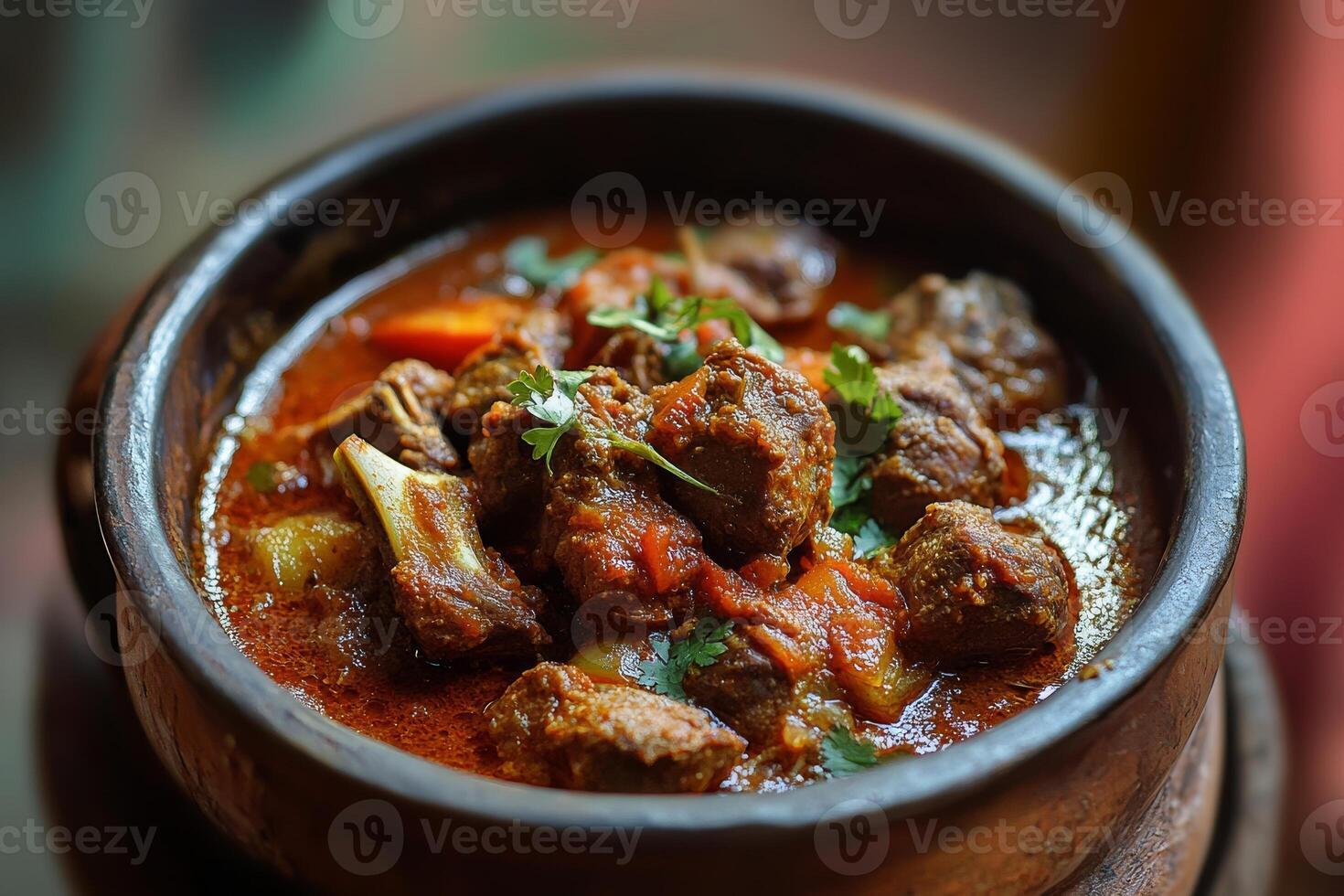 A bowl of stew with meat and vegetables photo