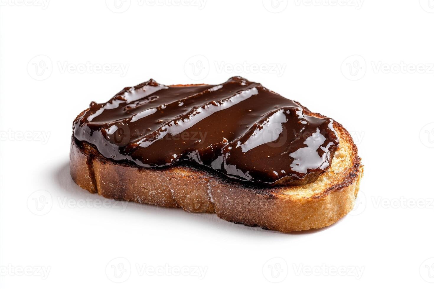 A piece of toast with chocolate sauce on it photo