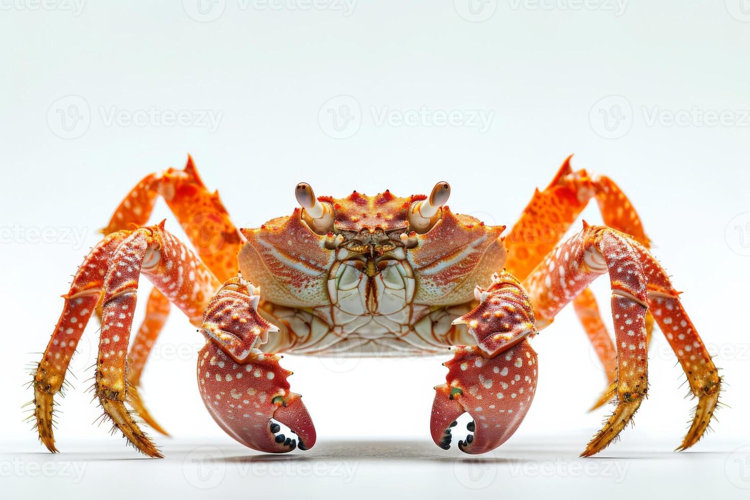 A crab with large claws and a white background photo