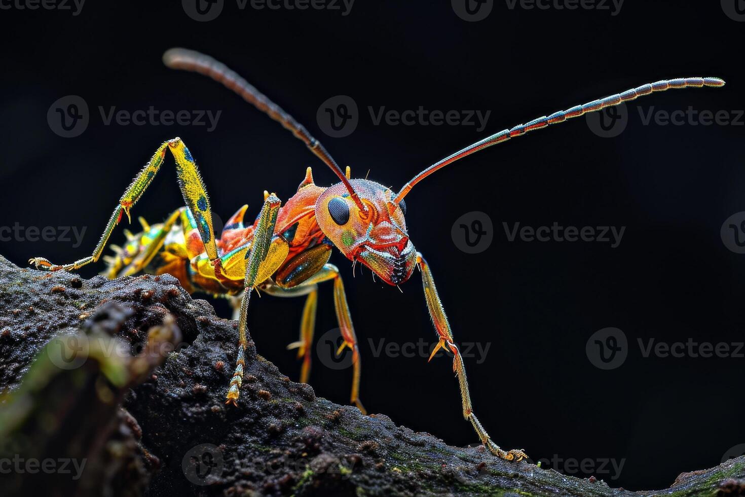 A bug with a red and yellow body photo