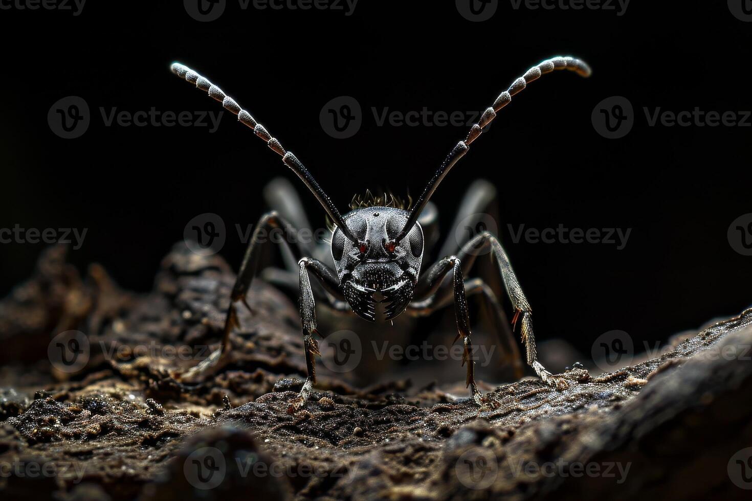 A close up of a bug on a rock photo