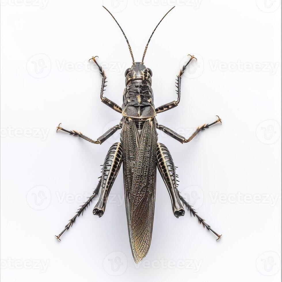 A large grasshopper on a white background photo