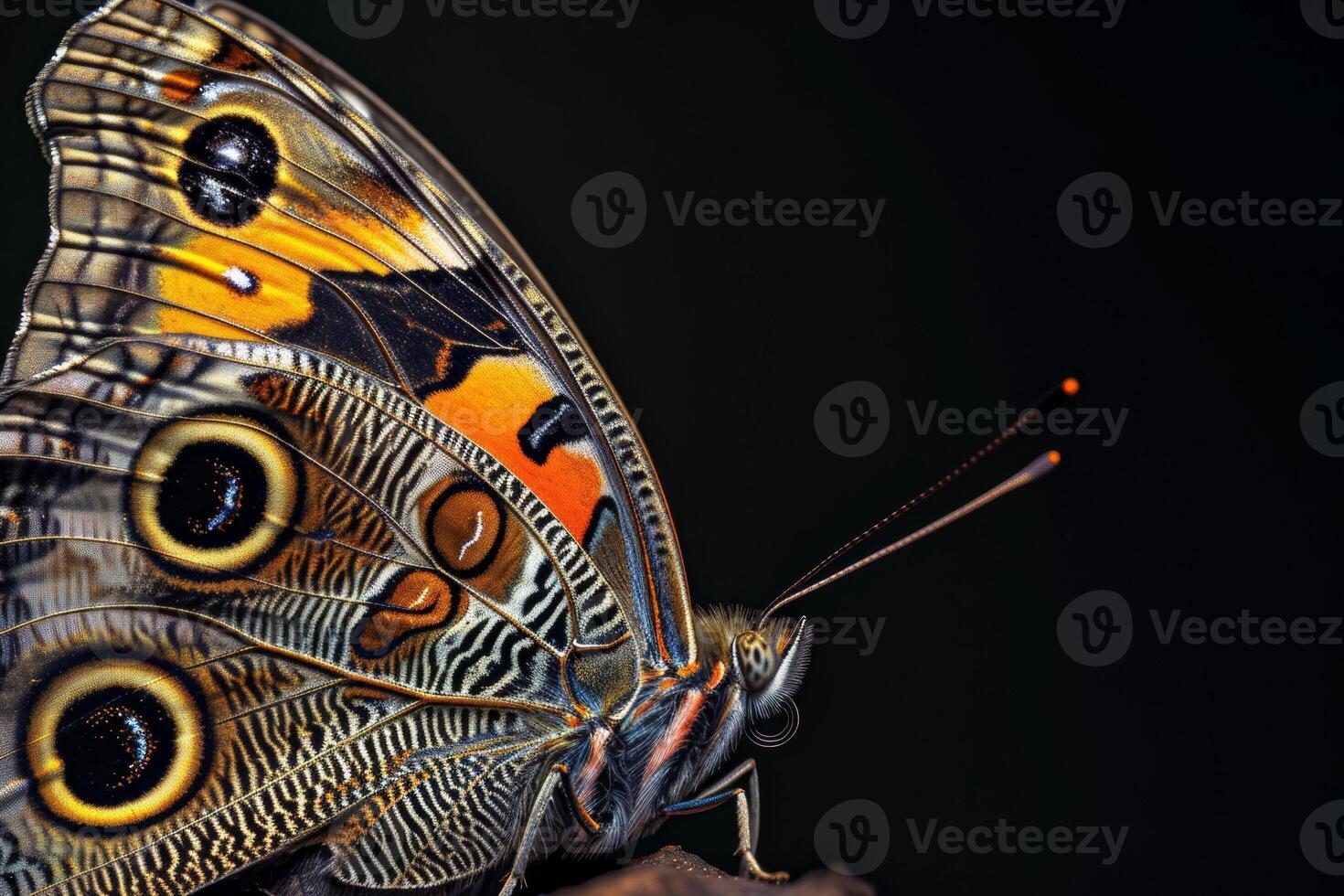 A close up of a butterfly with large eyes photo