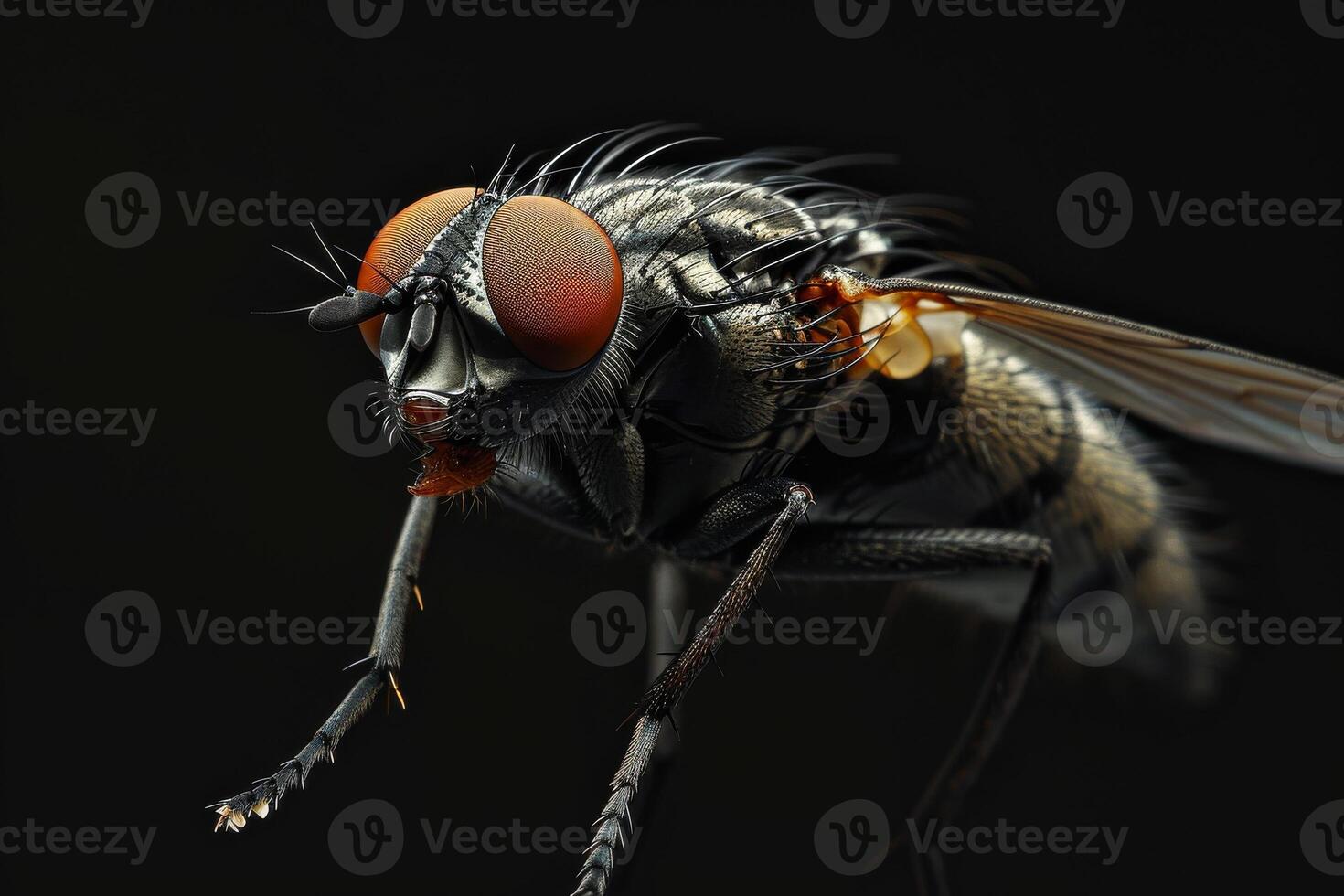 A fly with red eyes and a long tail photo