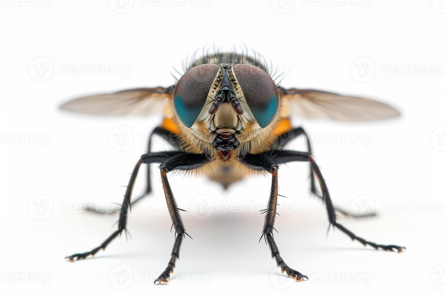 A close up of a fly with large eyes photo