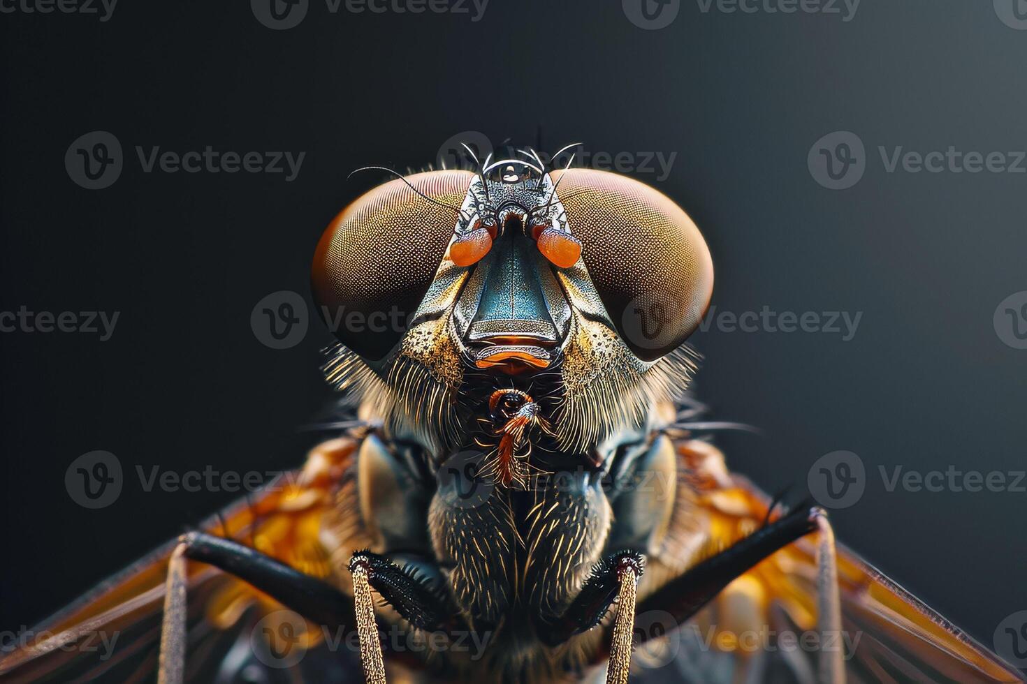 A close up of a fly with big eyes photo