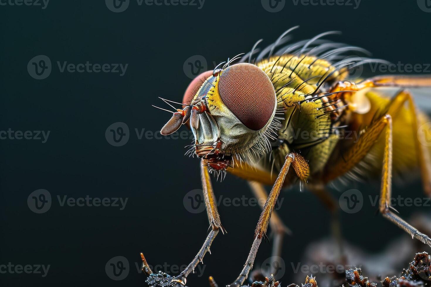 A close up of a fly with large eyes photo