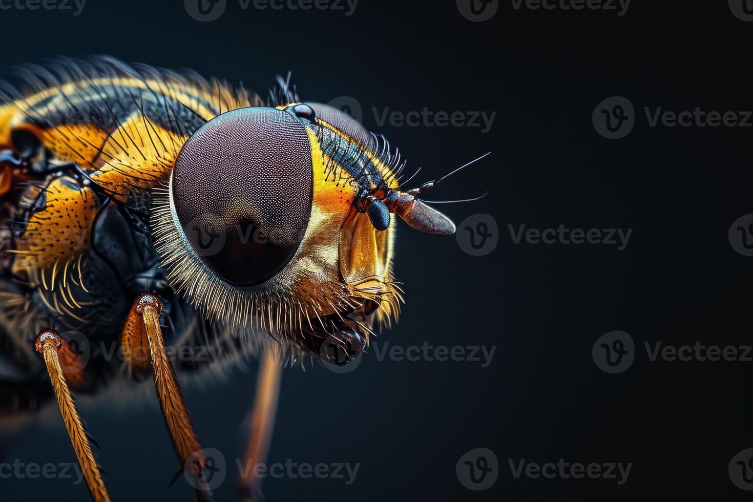 Close up of a fly with large eyes photo