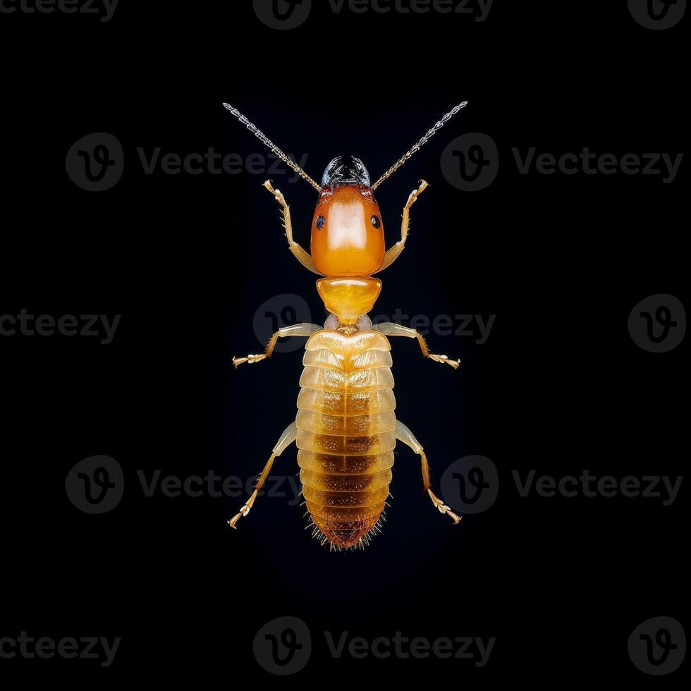 A brown bug on a black background photo