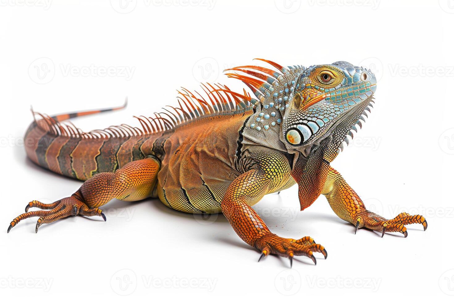 An iguana on a white background photo