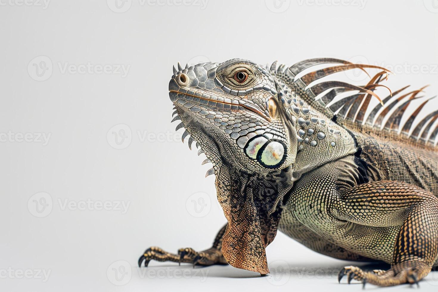 An iguana with long spikes on its back photo