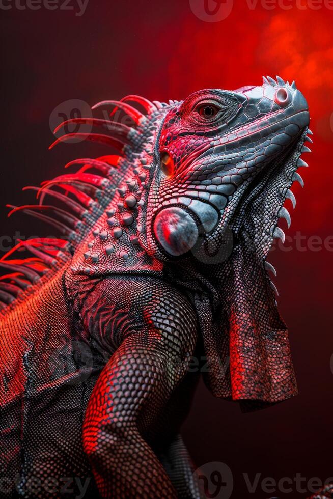 A lizard with red eyes photo