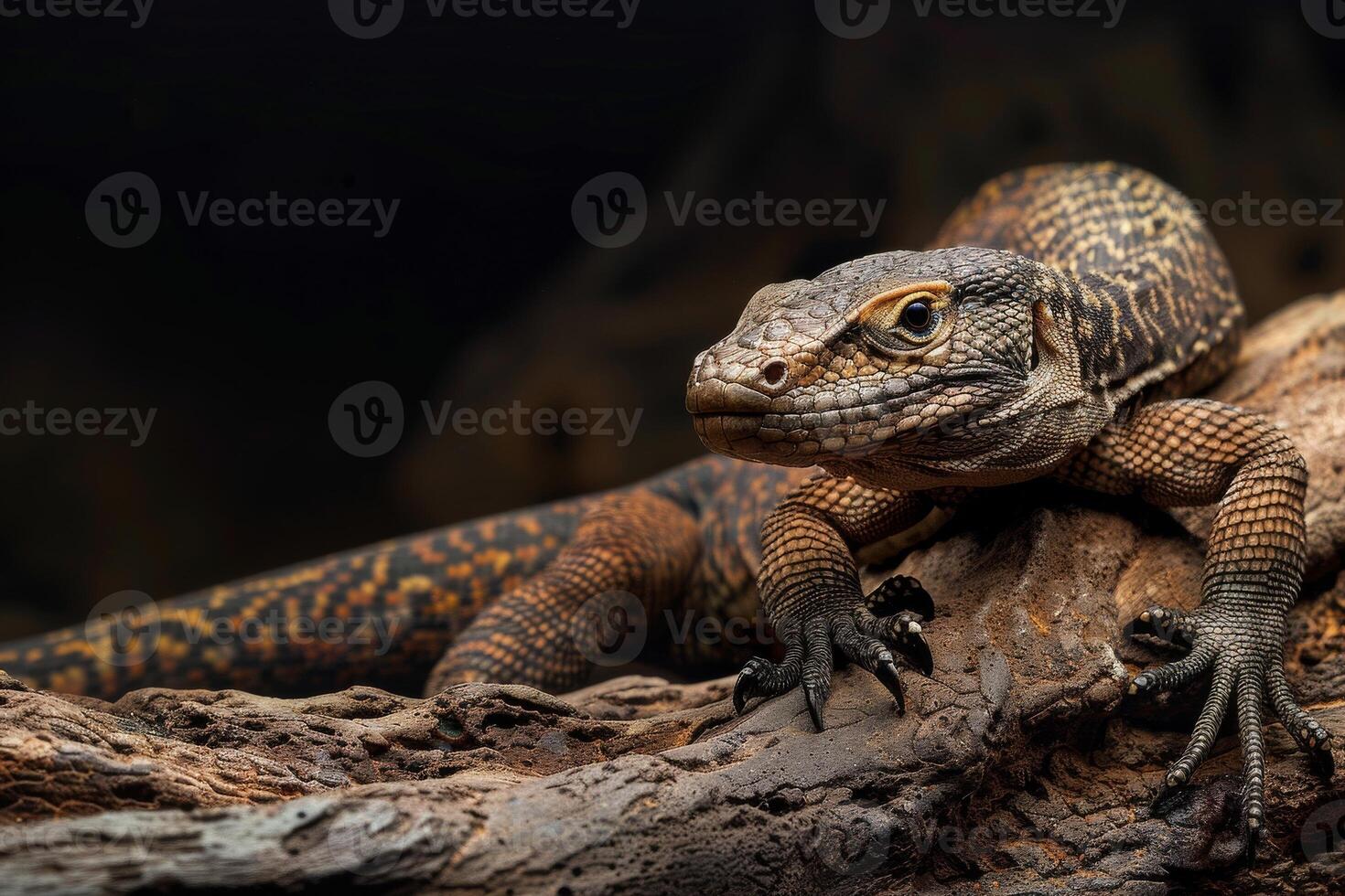 A lizard is sitting on a branch photo
